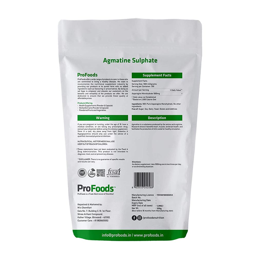 Back - ProFoods Agmatine Sulphate,  350 g 
