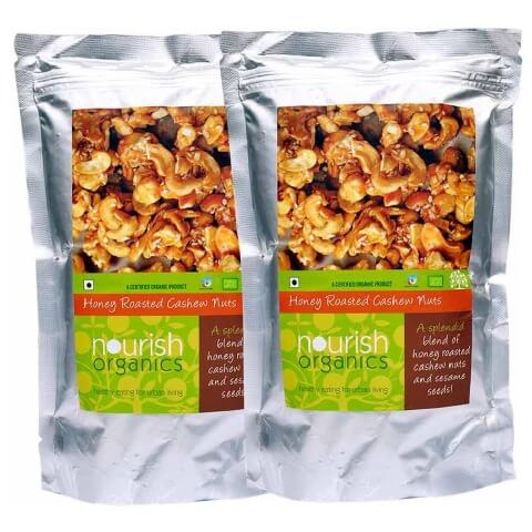 Nourish Organics Honey Roasted  Cashew Nuts (Pack of 2),  120 g  Unflavoured 