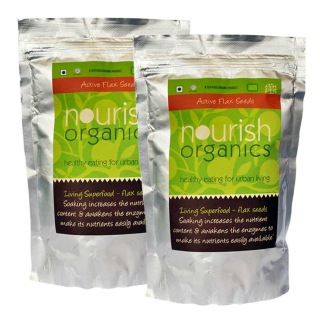 Nourish Organics Active Flaxseeds (Pack of 2), 200 g