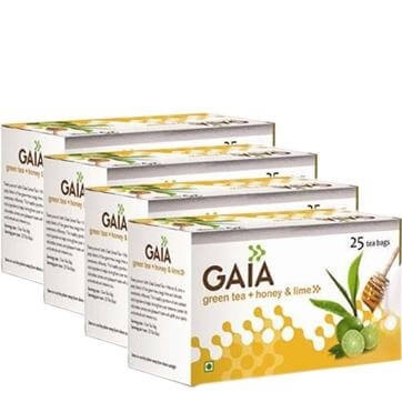 GAIA Green Tea( Honey & Lime) (Pack of 4), 25 Piece(s)/Pack Honey & Lime GAIA Green Tea( Honey & Lime) (Pack of 4), 25 Piece(s)/Pack Honey & Lime