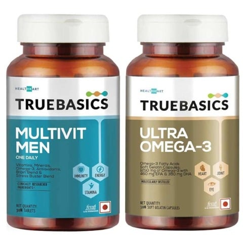 1 - TrueBasics Multivit Men with Ultra Omega 3, 2 Piece(s)/Pack Unflavoured