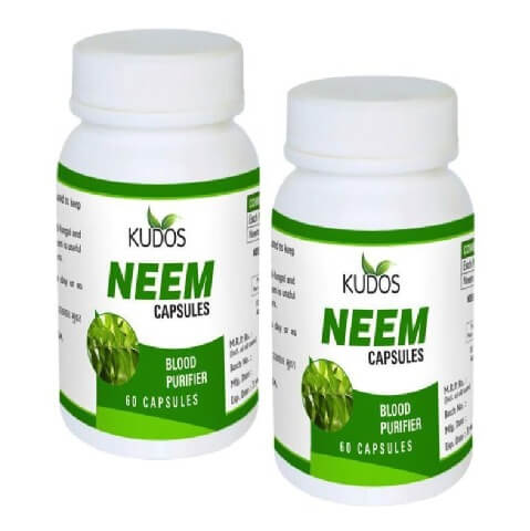 Kudos Ayurveda Neem Capsules (Pack of 2), 60 capsules Kudos Ayurveda Neem Capsules (Pack of 2), 60 capsules