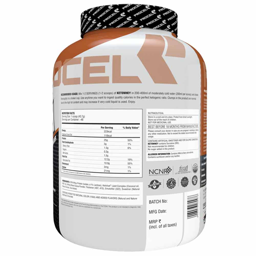 supplementinfo - Procel Ketowhey Ketogenic Protein Powder,  4.4 lb  Swiss Milk Chocolate 