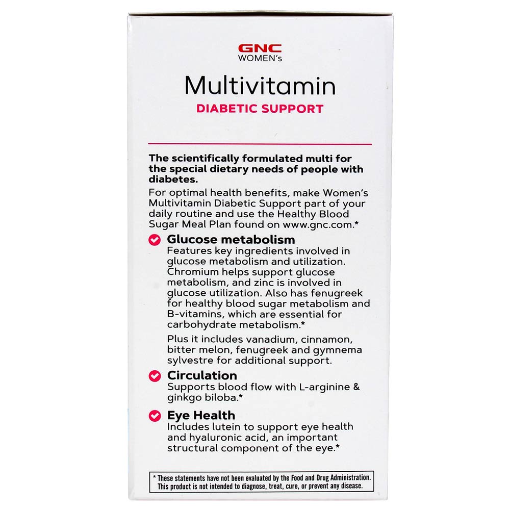 description - GNC Womens Ultra Mega Diabetic Support,  90 caplets 