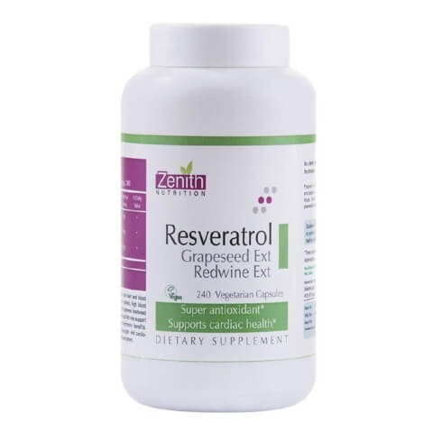 Zenith Nutrition Rersveratrol, Grapeseed Ext & Red Wine Extract, 240 capsules Zenith Nutrition Rersveratrol, Grapeseed Ext & Red Wine Extract, 240 capsules
