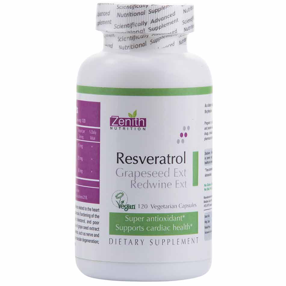 Zenith Nutrition Resveratrol Grapeseed Ext Red Wine Extract,  120 veggie capsule(s) 