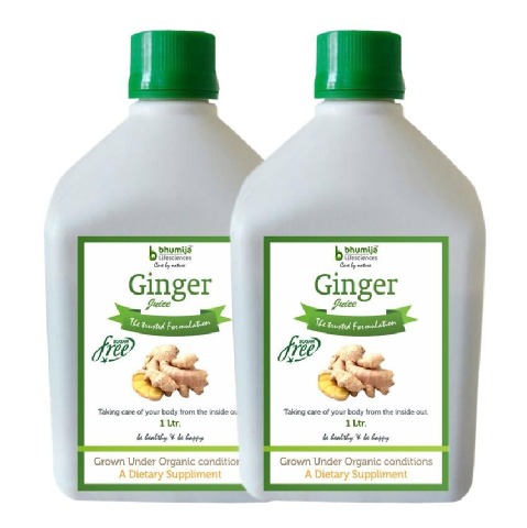 Bhumija Ginger Juice - Pack of 2, Sugar Free 1 L Bhumija Ginger Juice - Pack of 2, Sugar Free 1 L