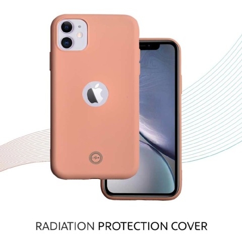 5 - Envirocover Silicon Back Cover for Apple iPhone XI,  with Radiation Protection Technology (Pink) 