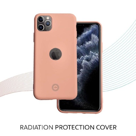 2 - Envirocover Silicon Back Cover for Apple iPhone XI Pro Max,  with Radiation Protection Technology (Pink) 