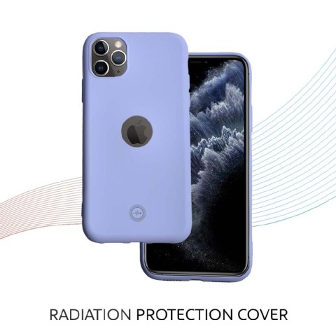 2 - Envirocover Silicon Back Cover for Apple iPhone XI Pro Max,  with Radiation Protection Technology (Purple) 