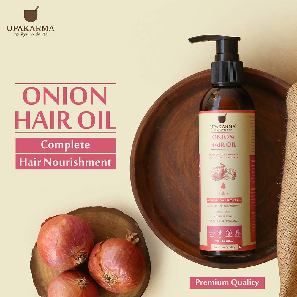 1 - Upakarma Ayurveda Onion Hair Oil,  200 ml  Complete Hair Nourishment 
