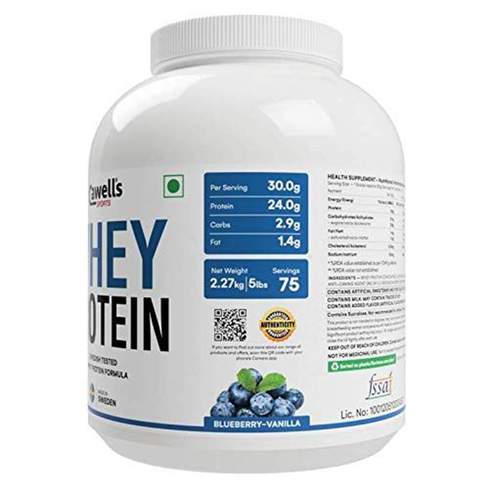 4 - Cawells Sports Whey Protein,  5.0 lb  Blueberry-Vanilla 