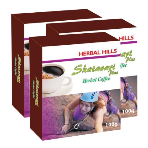 Herbal Hills Shatavari Plus Herbal Coffee, 100 g Unflavoured - Pack of 3 Herbal Hills Shatavari Plus Herbal Coffee, 100 g Unflavoured - Pack of 3