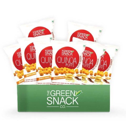 1 - The Green Snack Co. Quinoa Puffs - Pack of 8,  Peppy Cheese  50 g 