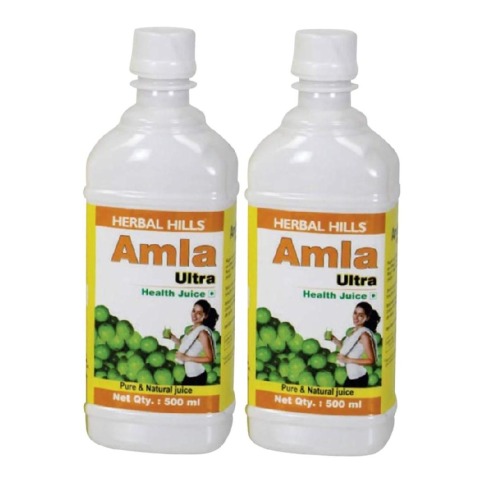 Herbal Hills Amla Ultra Health Juice, Natural 500 ml - Pack of 2 Herbal Hills Amla Ultra Health Juice, Natural 500 ml - Pack of 2