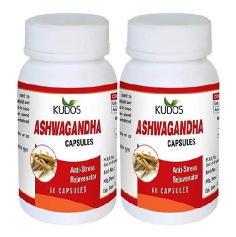 Kudos Ayurveda Ashawagandha, 60 capsules - Pack of 2 Kudos Ayurveda Ashawagandha, 60 capsules - Pack of 2