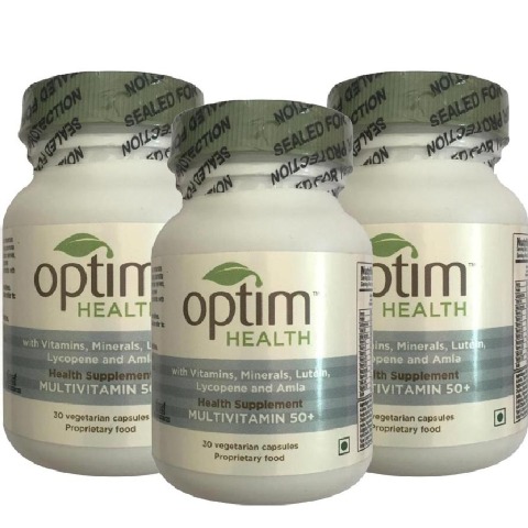 OptimHealth Multivitamin 50+ Health Supplement, Unflavoured 30 veggie capsule(s) - Pack of 3 OptimHealth Multivitamin 50+ Health Supplement, Unflavoured 30 veggie capsule(s) - Pack of 3
