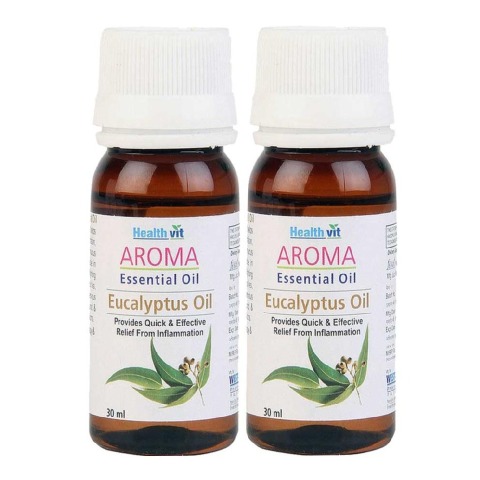 Healthvit Aroma Eucalyptus Essential Oil, 30 ml for All Skin Types - Pack of 2 Healthvit Aroma Eucalyptus Essential Oil, 30 ml for All Skin Types - Pack of 2