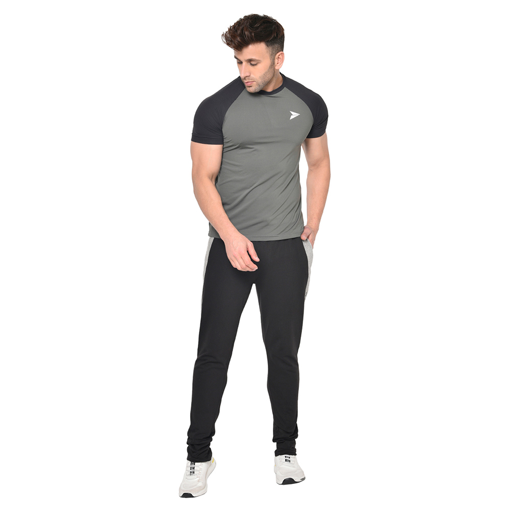 5 - Fitinc Striped Slim Fit Cotton Trackpant for Men,  Black  Small 