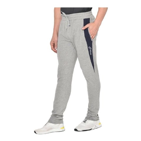 1 - Fitinc Striped Slim Fit Cotton Trackpant for Men,  Grey  Medium 