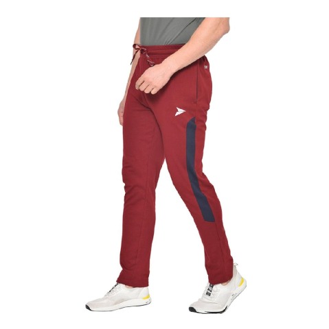 1 - Fitinc Side Striped Cotton Trackpant with Both Side Zipper Pockets,  Black  Medium 