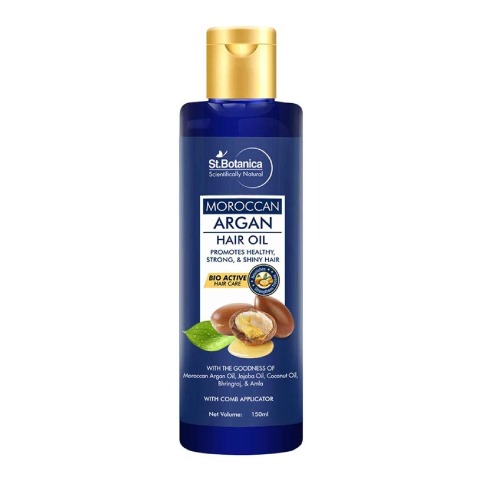 10 - St.Botanica Moroccan Argan Hair Oil with Comb Applicator,  150 ml  with Goodness Of 19 Oils - Promotes Healthy, Long, Strong & Shiny Hair 