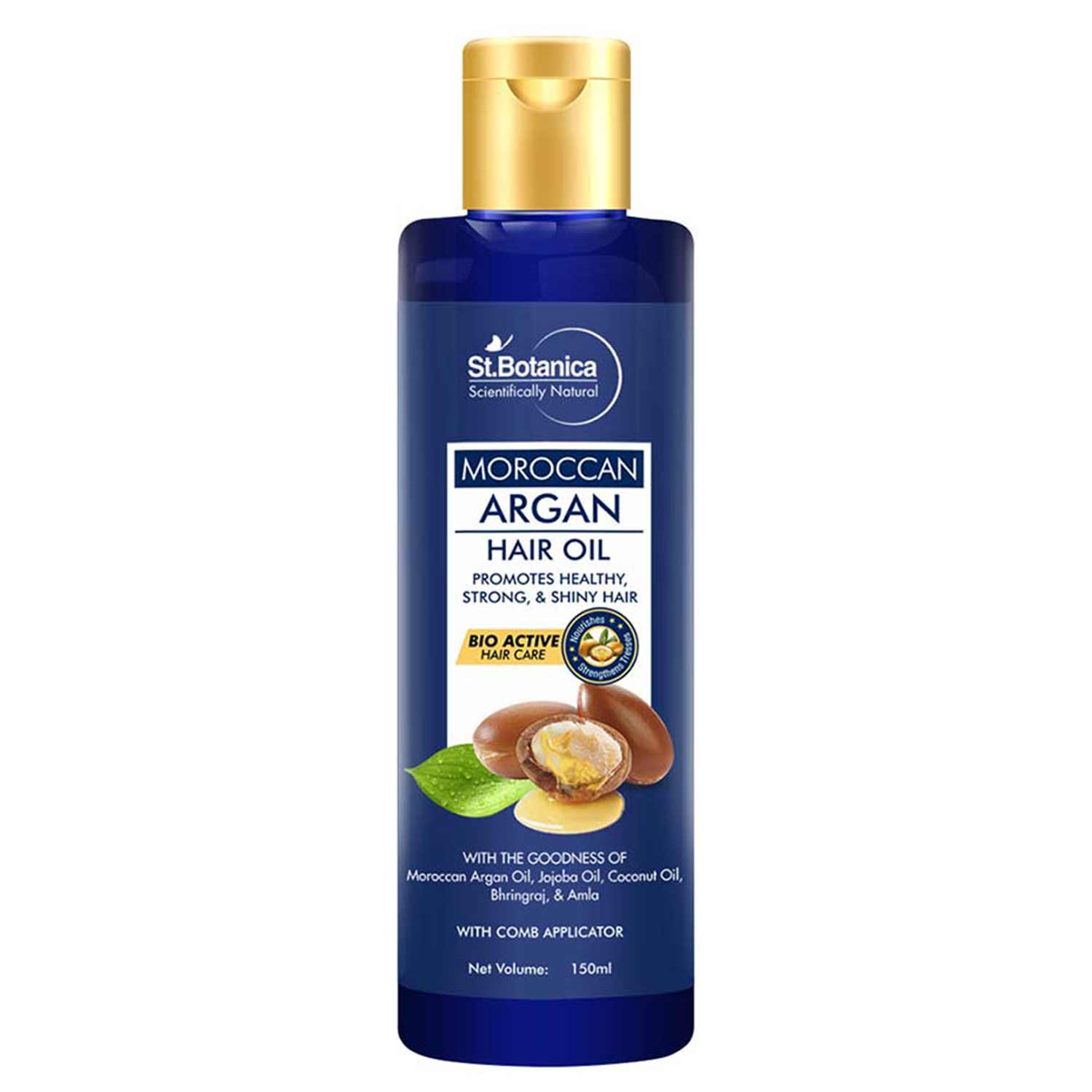 10 - St.Botanica Moroccan Argan Hair Oil with Comb Applicator,  150 ml  with Goodness Of 19 Oils - Promotes Healthy, Long, Strong & Shiny Hair 