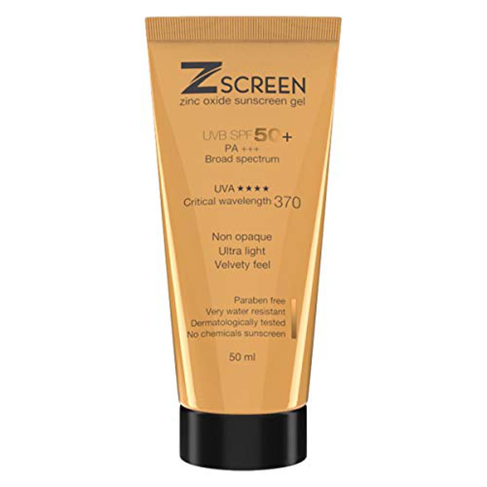 1 - Zscreen Zinc Oxide Sunscreen Gel,  50 ml  SPF 50 UVA/UVB PA+++ 