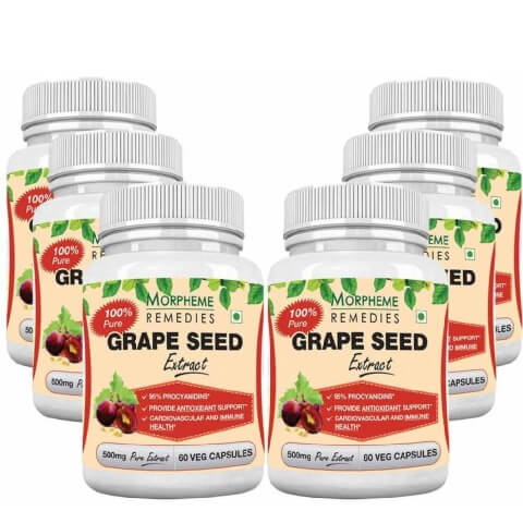 Morpheme Remedies Grape Seed Extract (500 mg) Buy 3 Get 3 Free, 60 capsules Morpheme Remedies Grape Seed Extract (500 mg) Buy 3 Get 3 Free, 60 capsules