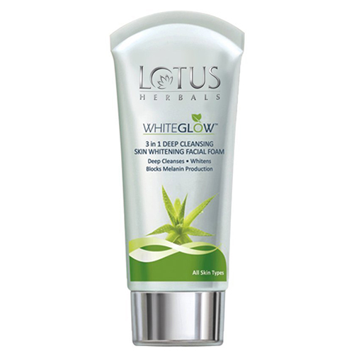 Lotus Herbals Whiteglow Facial Foam, 100 g Whitening (3 in 1)
