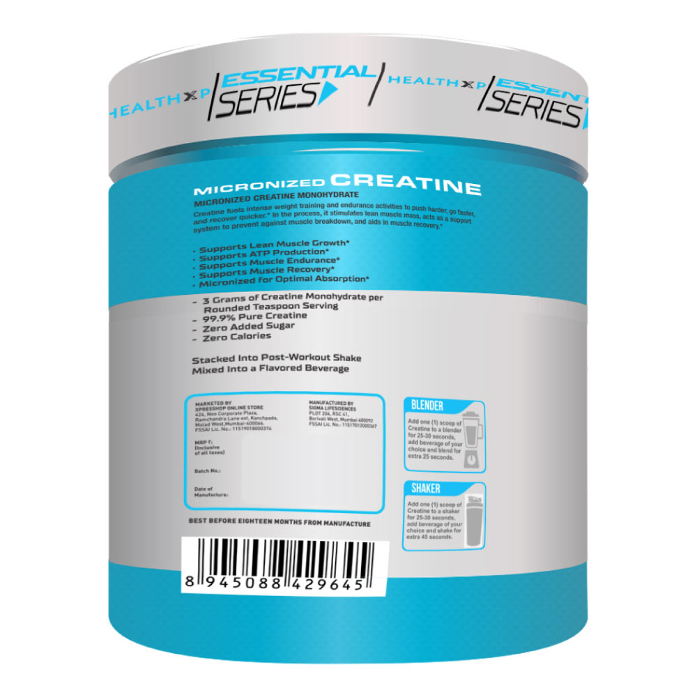 2 - HealthXP Essential Series Micronized Creatine,  Unflavoured  0.66 lb 