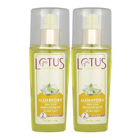 Lotus Herbals Aloehydra Moisturising Gel, 100 g for All Skin - Pack of 2 Lotus Herbals Aloehydra Moisturising Gel, 100 g for All Skin - Pack of 2