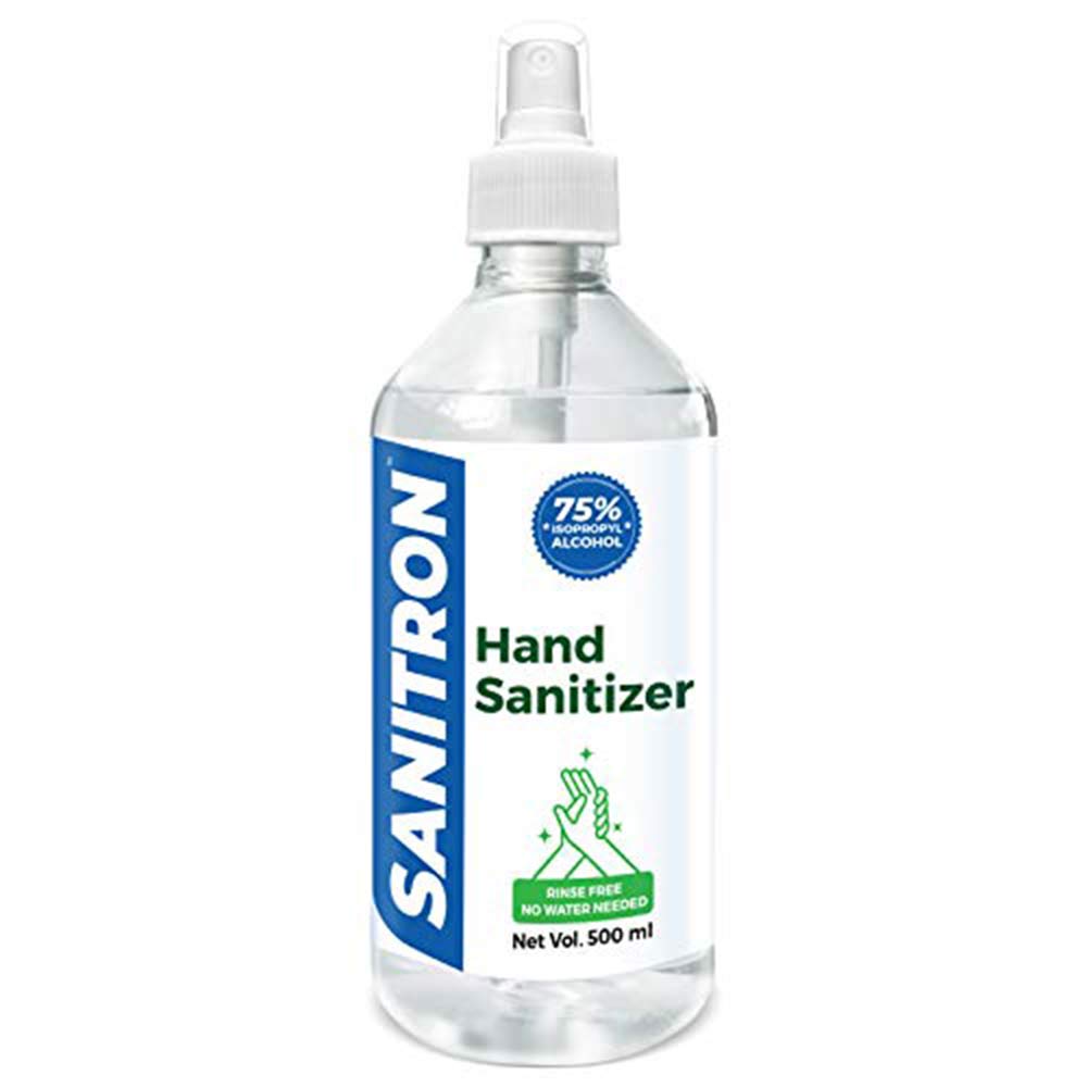 1 - Sanitron Hand Sanitizer Spray,  75% Pharma Grade Isopropyl Alcohol (IPA)  500 ml  Spray Bottle 