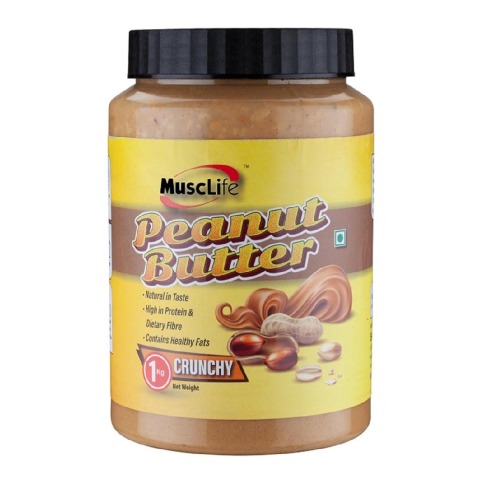 1 - Musclife Peanut Butter,  1 kg  Crunchy 