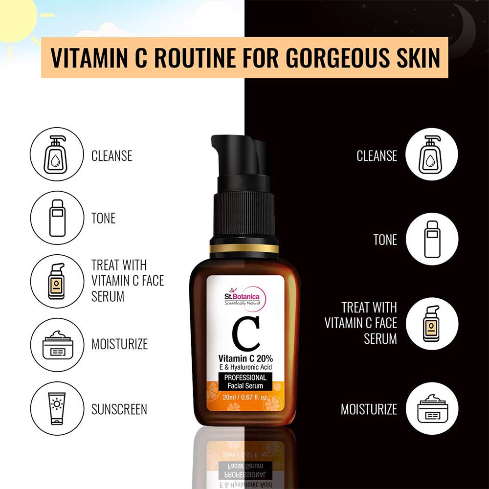 5 - St.Botanica Professional Facial Serum,  20 ml  Vitamin C 20%  E & Hyaluronic Acid 