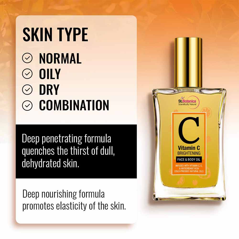 4 - St.Botanica Vitamin C Brightening Face & Body Oil,  100 ml  for All Skin Types 