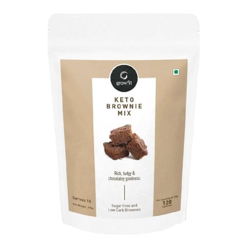 1 - GrowFit Keto Brownie Mix,  250 g  Dark Chocolate 