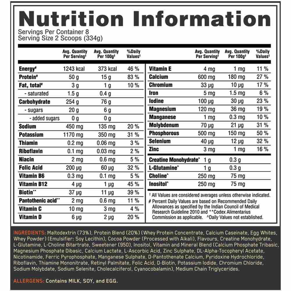 2 - ON (Optimum Nutrition) Serious Mass OP,  6 lb  Chocolate 