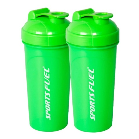 Sports Fuel Protein Shaker Regular, Green 700 ml - Pack of 2 Sports Fuel Protein Shaker Regular, Green 700 ml - Pack of 2
