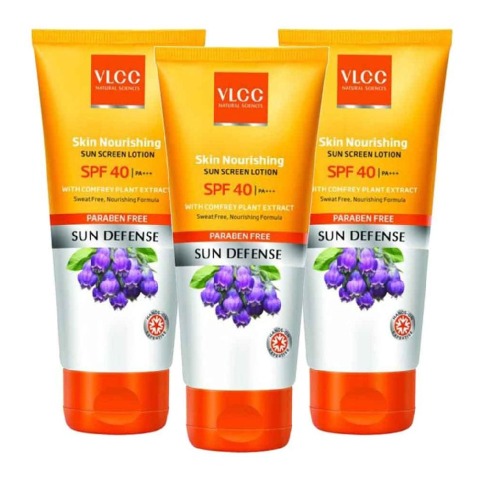 VLCC Skin Nourishing Sun Screen Lotion SPF 40 - Pack of 3, 50 g Sun Defense VLCC Skin Nourishing Sun Screen Lotion SPF 40 - Pack of 3, 50 g Sun Defense