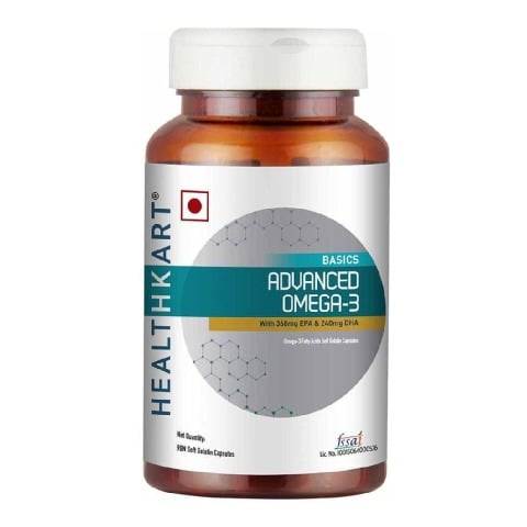 1 - HealthKart Advanced Omega-3 with 360mg EPA & 240mg DHA OP,  90 capsules 