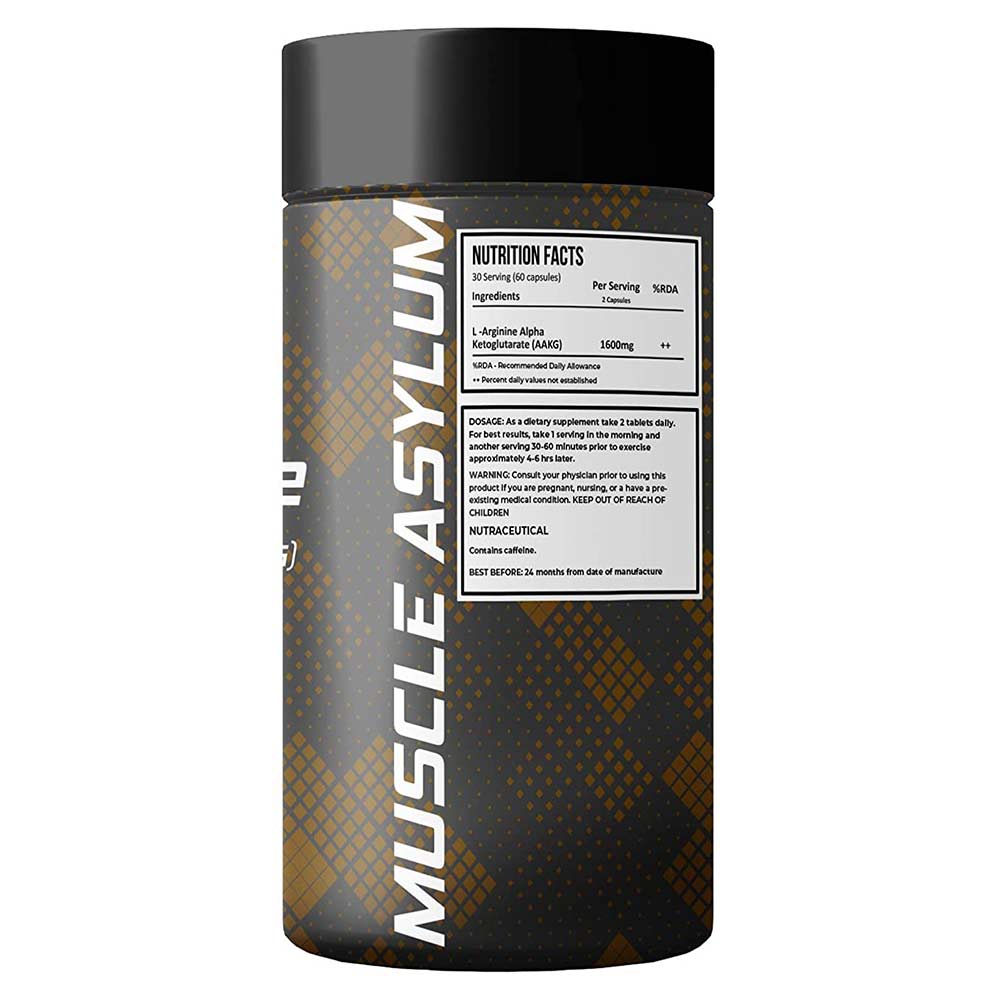supplementinfo - Muscle Asylum L-Arginine Alpha Ketoglutarate (AAKG),  60 capsules 