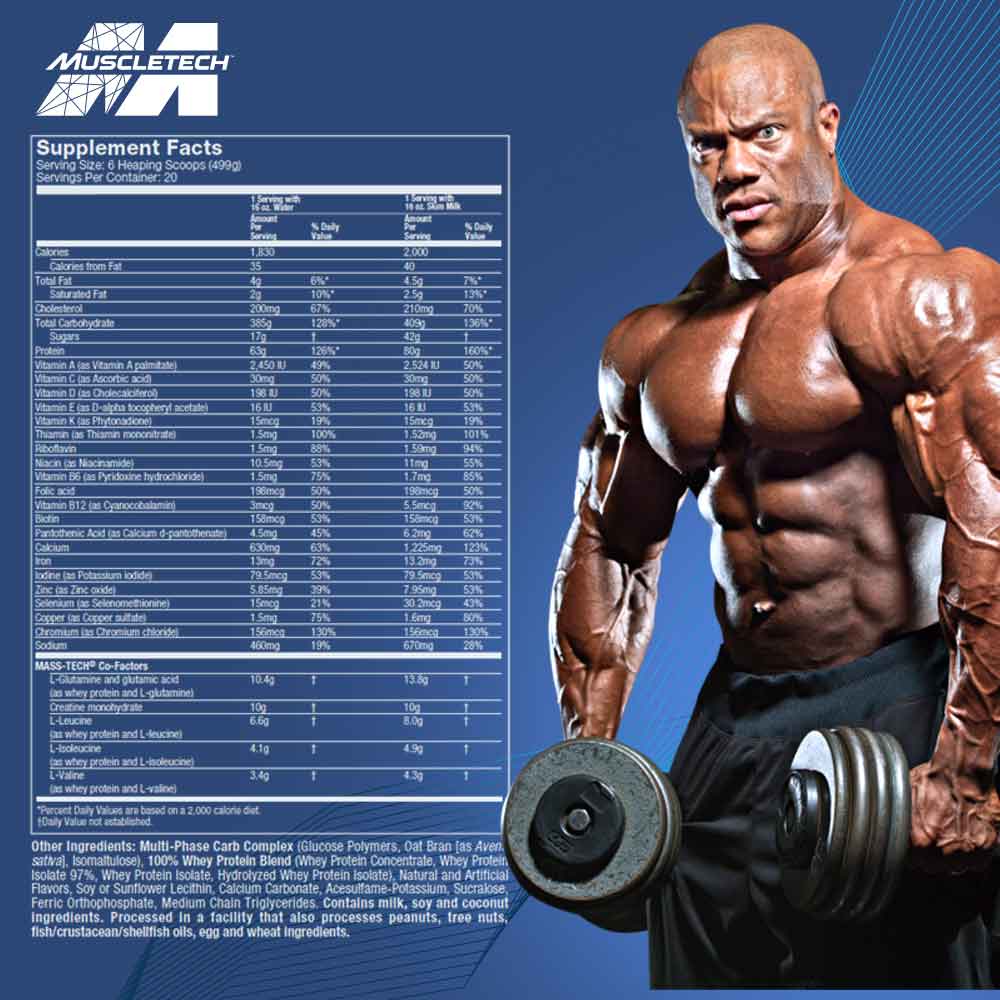 supplement - MuscleTech Mass Tech Extreme 2000,  7 lb  Vanilla Milkshake 