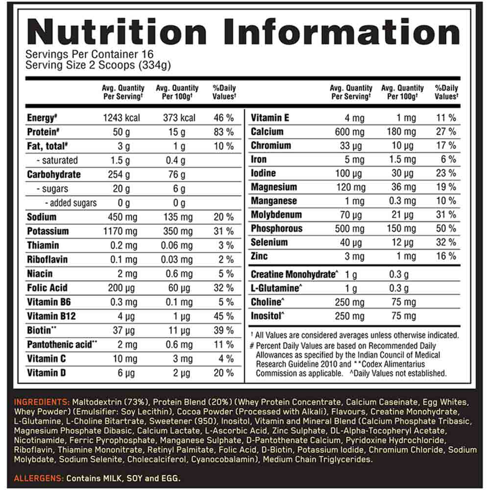 supplement - ON (Optimum Nutrition) Serious Mass Weight Gainer Powder,  12 lb  Chocolate 