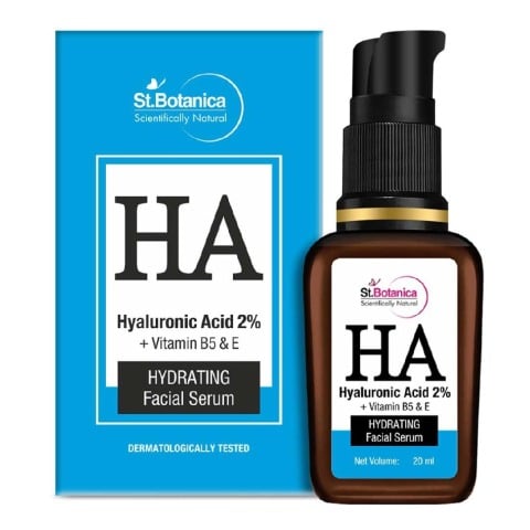 1 - St.Botanica HA Hyaluronic Acid 2% + Vitamin B5 & E Hydrating Facial Serum, 20 ml for All Skin Type