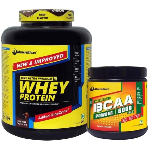MuscleBlaze Whey + BCAA Stack (Rich Milk Chocolate) MuscleBlaze Whey + BCAA Stack (Rich Milk Chocolate)