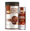 MB High Protein Peanut Butter 750 g Dark Chocolate Creamy with Sparkling Protein Water, Cola 250 ml