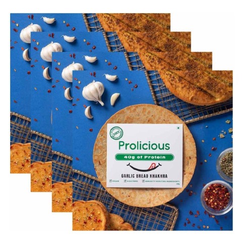 1 - Prolicious Garlic Bread Khakhra,  Unflavoured (Pack of 4)  200 g 