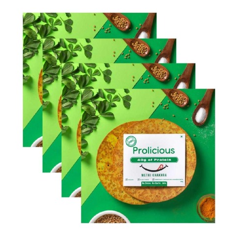 1 - Prolicious Methi Khakhra,  Unflavoured (Pack of 4)  200 g 