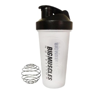 Big Muscles Shaker, White & Black 600 ml